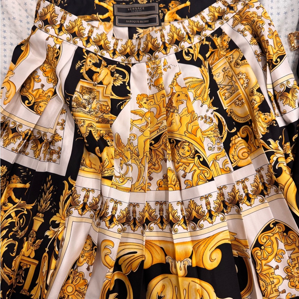 Versace Black Greca Chain-Trim Dress